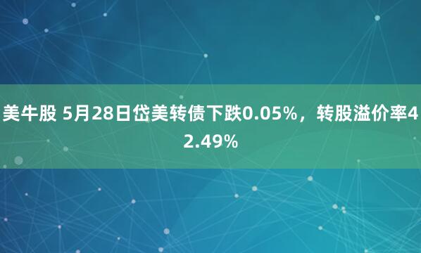 美牛股 5月28日岱美转债下跌0.05%，转股溢价率42.49%
