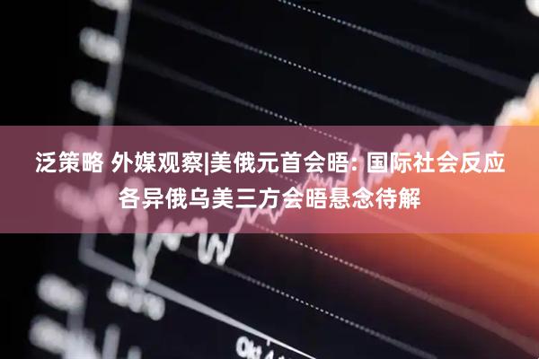 泛策略 外媒观察|美俄元首会晤: 国际社会反应各异俄乌美三方会晤悬念待解